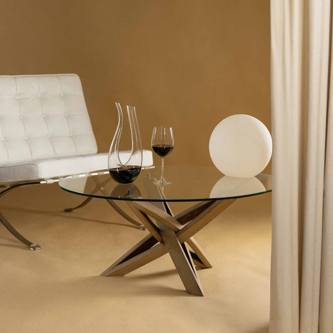 Table Basse en Bois et Verre NARNI par Massimo Martino, Francesco De Luca et Andrea Riva pour Winetage