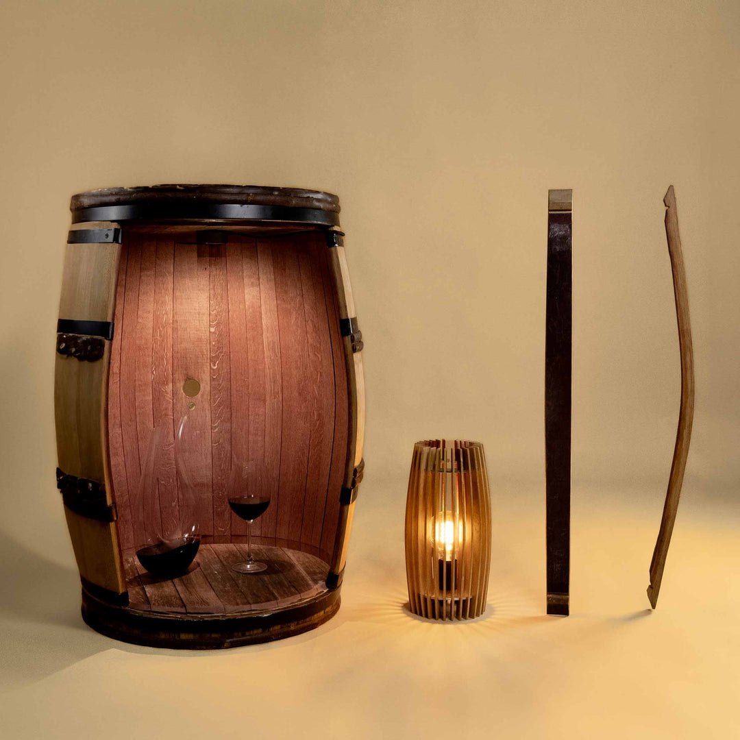 Wood Table Lamp FLUSSIO by Massimo Martino, Francesco De Luca e Andrea Riva for Winetage