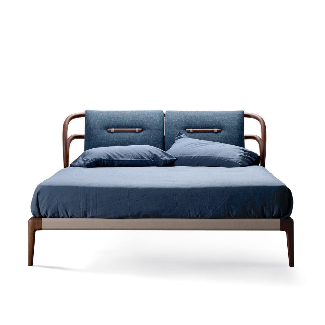 Lit en bois de noyer SMUSSO par Dale Italia