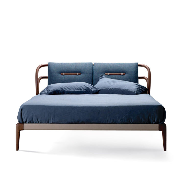 Lit en bois de noyer SMUSSO par Dale Italia
