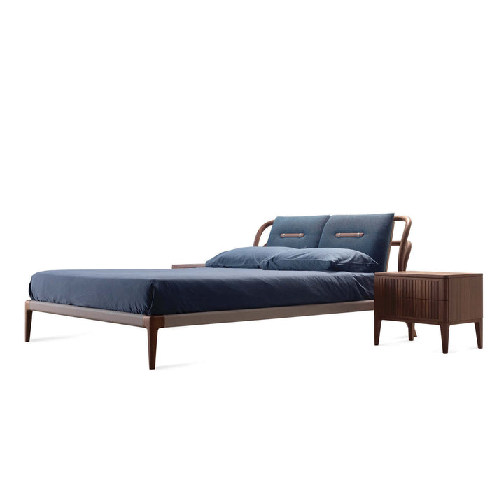 Lit en bois de noyer SMUSSO par Dale Italia