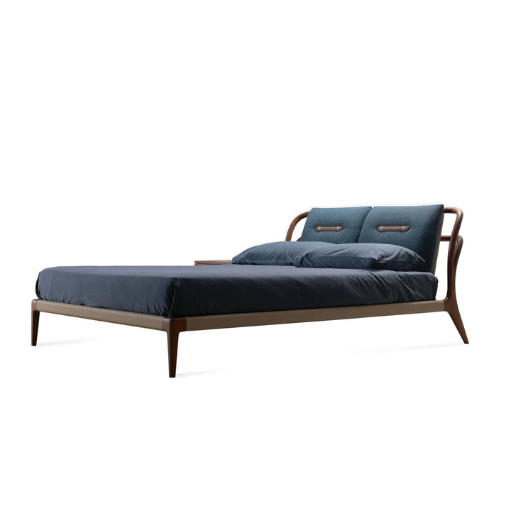 Lit en bois de noyer SMUSSO par Dale Italia