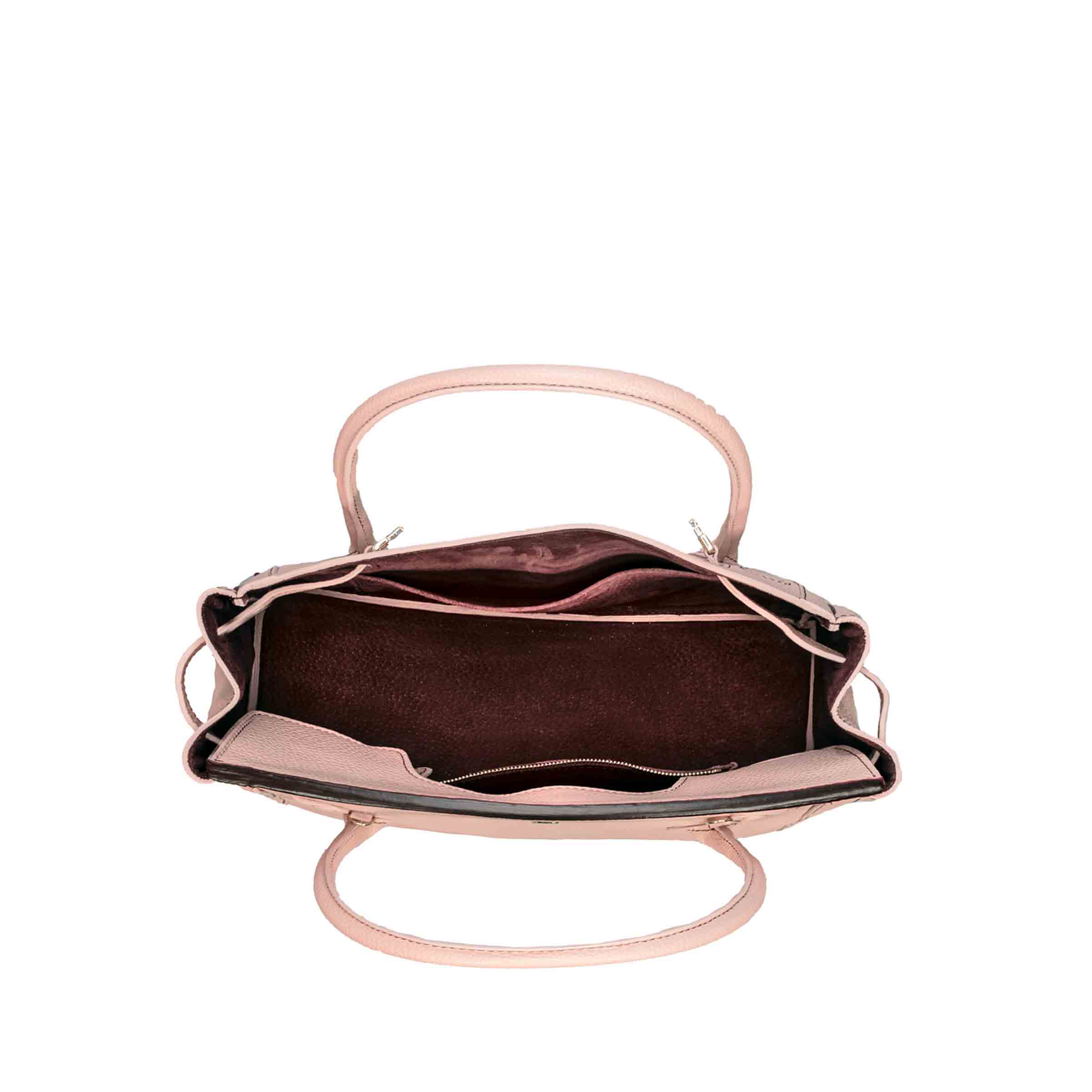 Pink Top Handle Leather Bag OLIMPIA Buti Pelletterie 7