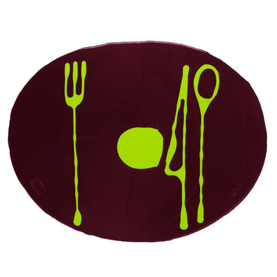 Placemat TABLE-MATES Matt Aubergine And Matt Lime Set of Four by Gaetano Pesce for Fish Design 01