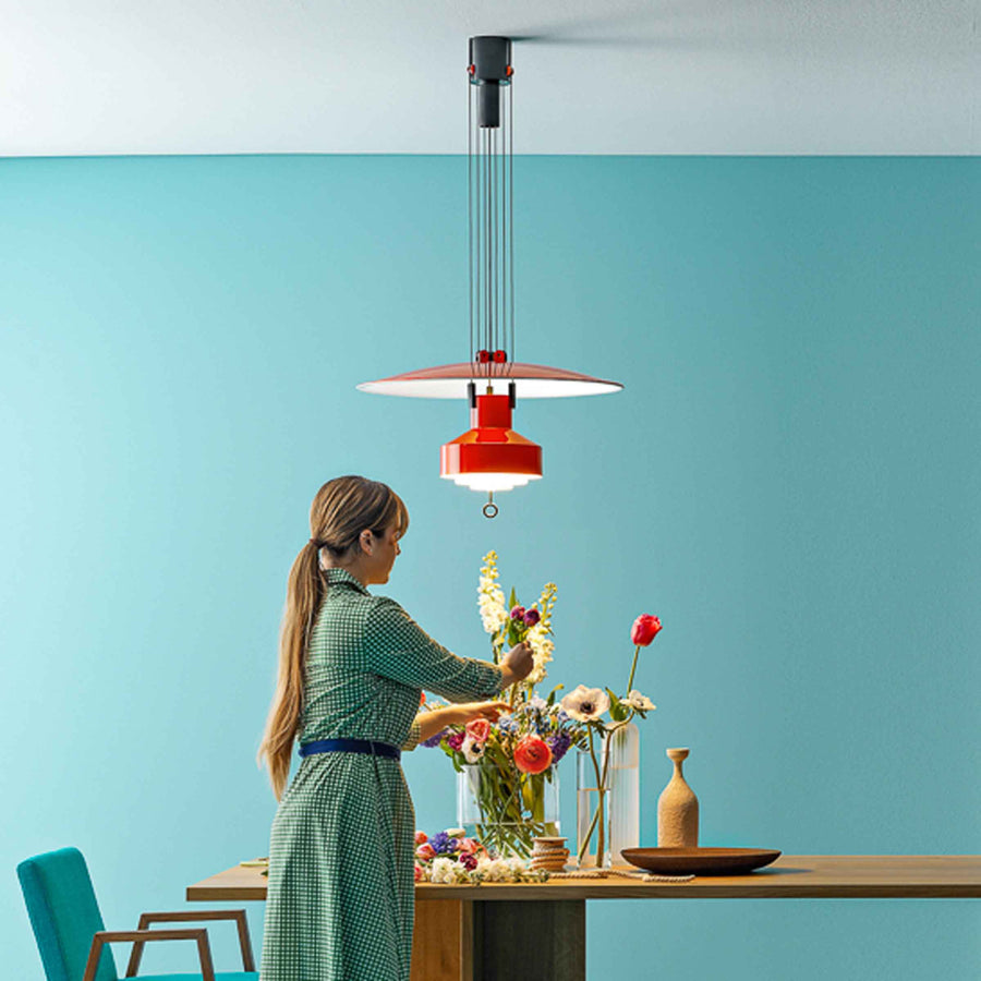 Adjustable Metal Suspension Lamp SALISCENDI by Achille & Pier Giacomo Castiglioni for Stilnovo 07