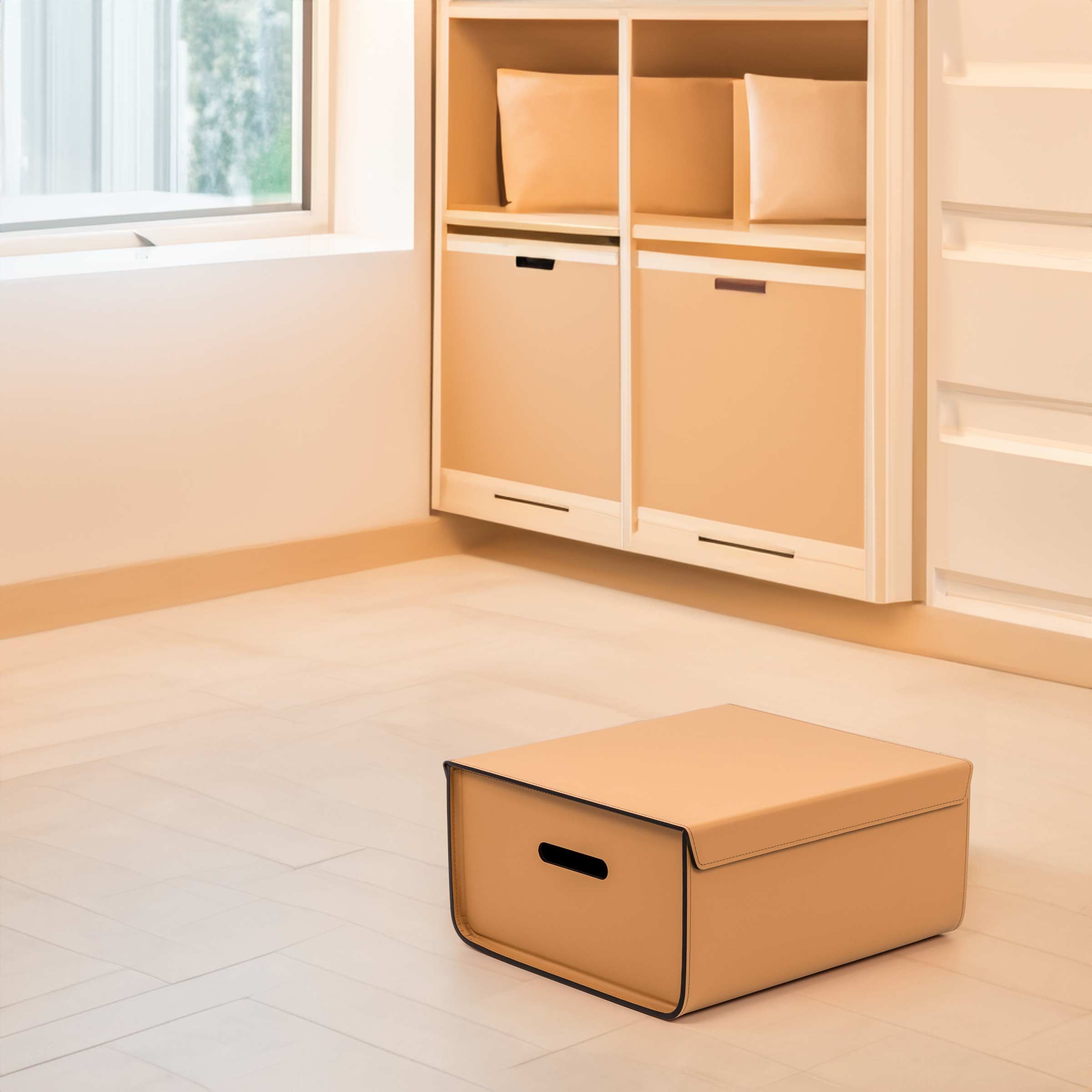 Cassina Pinetti Avio クローゼットボックス　トープ③ Leather Closet Box ATENA by Pinetti. Shop on Design Italy
