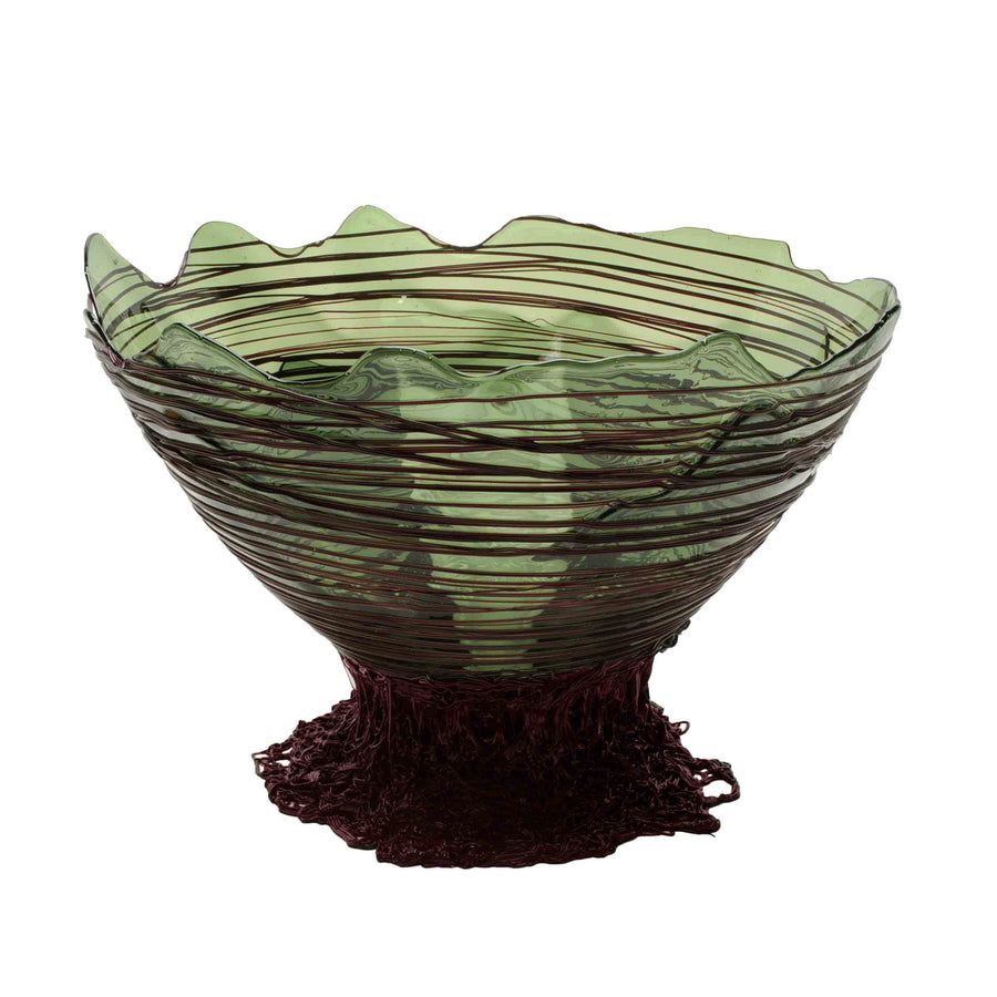 Resin Basket OGIVA Clear Bottle Green And Matt Aubergine by Gaetano Pesce for Fish Design 01