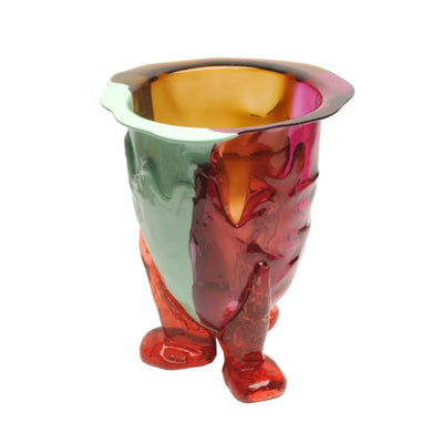 Resin Vase AMAZONIA Matt Mint, Clear Brown, Fuchsia and Pink by Gaetano Pesce for Fish Design 01