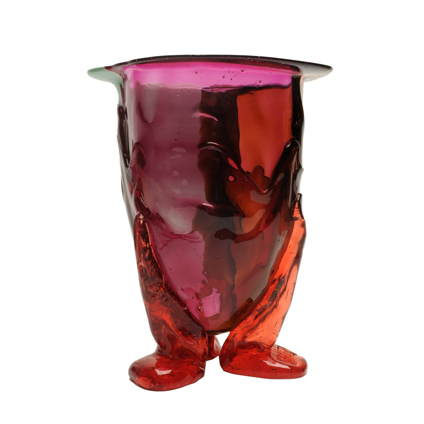 Resin Vase AMAZONIA Matt Mint, Clear Brown, Fuchsia and Pink by Gaetano Pesce for Fish Design 03