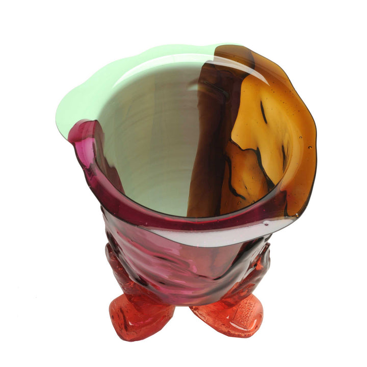 Resin Vase AMAZONIA Matt Mint, Clear Brown, Fuchsia and Pink by Gaetano Pesce for Fish Design 06