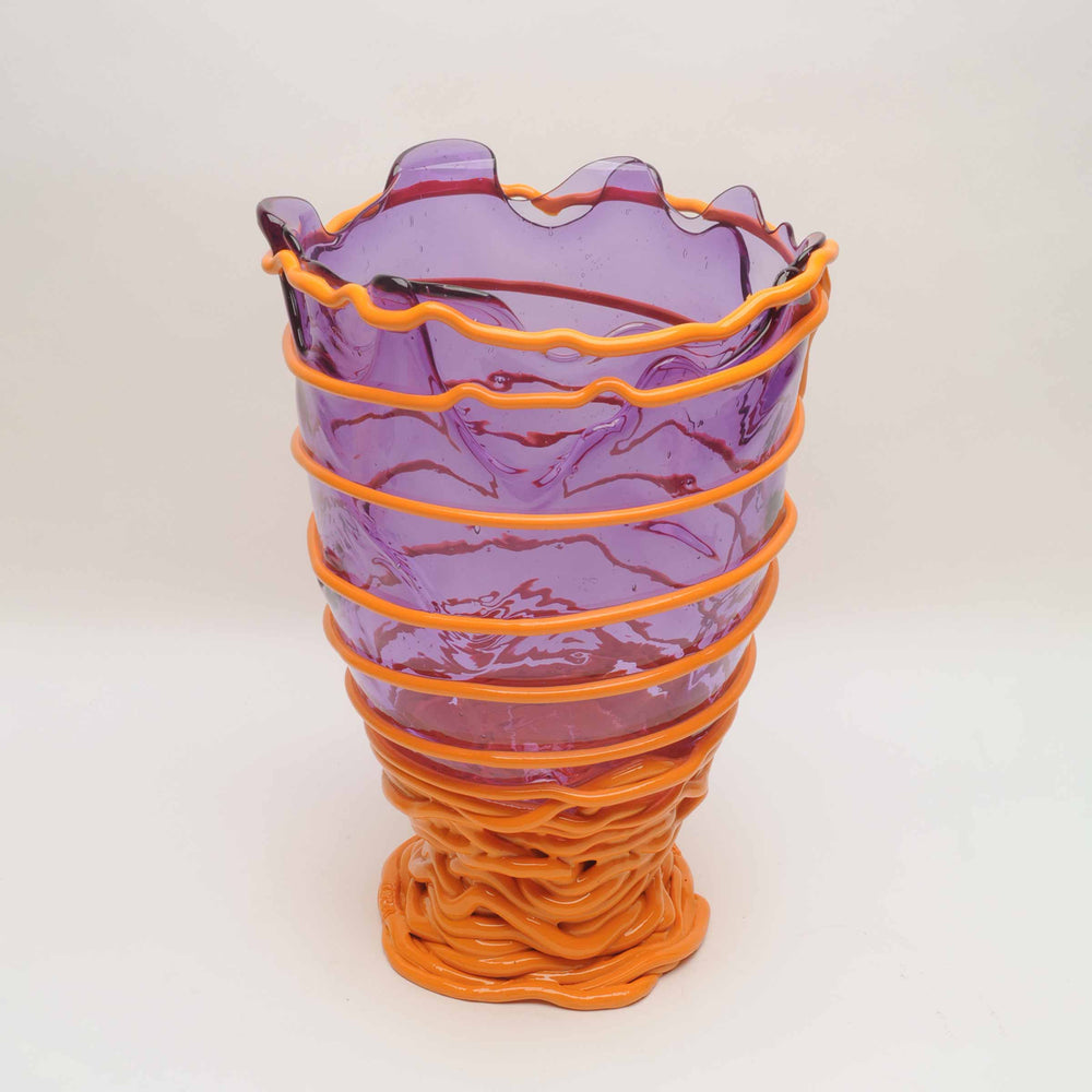 Resin Vase POMPITU Clear Lilac and Matt Pumpkin II by Gaetano Pesce for Fish Design 02