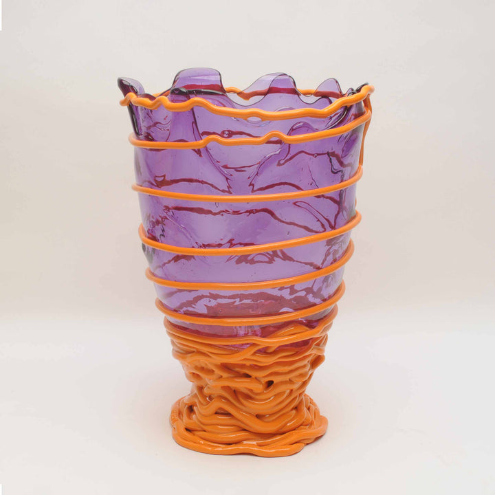 Resin Vase POMPITU Clear Lilac and Matt Pumpkin II by Gaetano Pesce for Fish Design 03