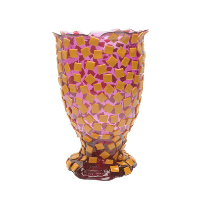 Resin Vase ROCK Clear Lilac and Matt Ocre by Gaetano Pesce for Fish Design 01