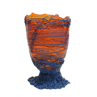 Resin Vase SPAGHETTI Clear Orange and Matt Dark Lavender by Gaetano Pesce for Fish Design 01