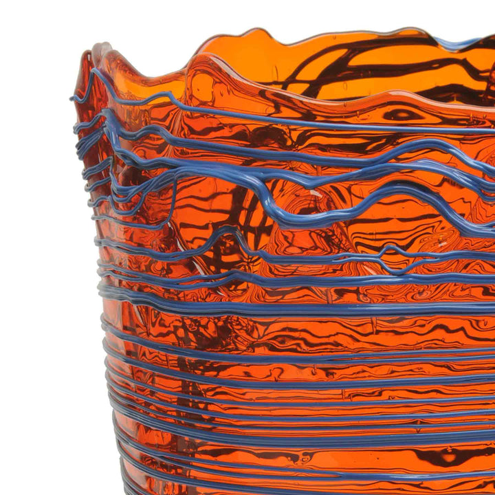 Resin Vase SPAGHETTI Clear Orange and Matt Dark Lavender by Gaetano Pesce for Fish Design 04