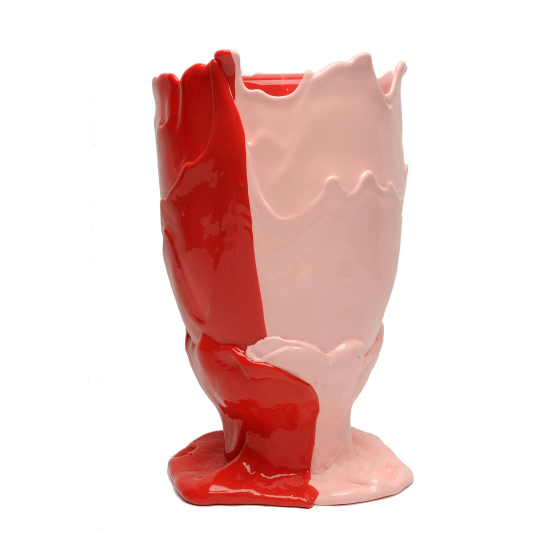 Resin Vase TWINS C Matt Pastel Pink and Matt Coral Red by Gaetano Pesce for Fish Design 01