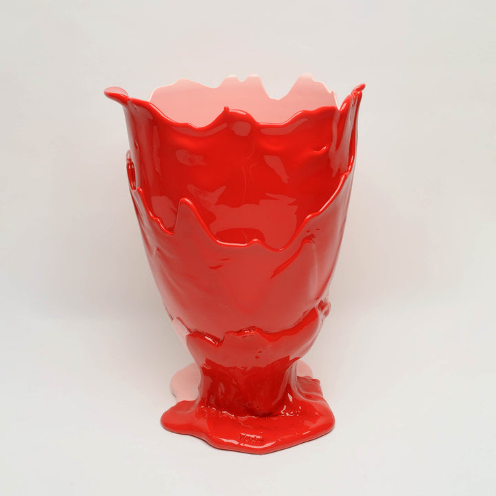 Resin Vase TWINS C Matt Pastel Pink and Matt Coral Red by Gaetano Pesce for Fish Design 03