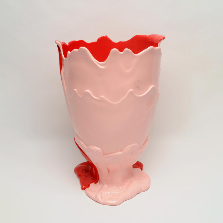Resin Vase TWINS C Matt Pastel Pink and Matt Coral Red by Gaetano Pesce for Fish Design 04
