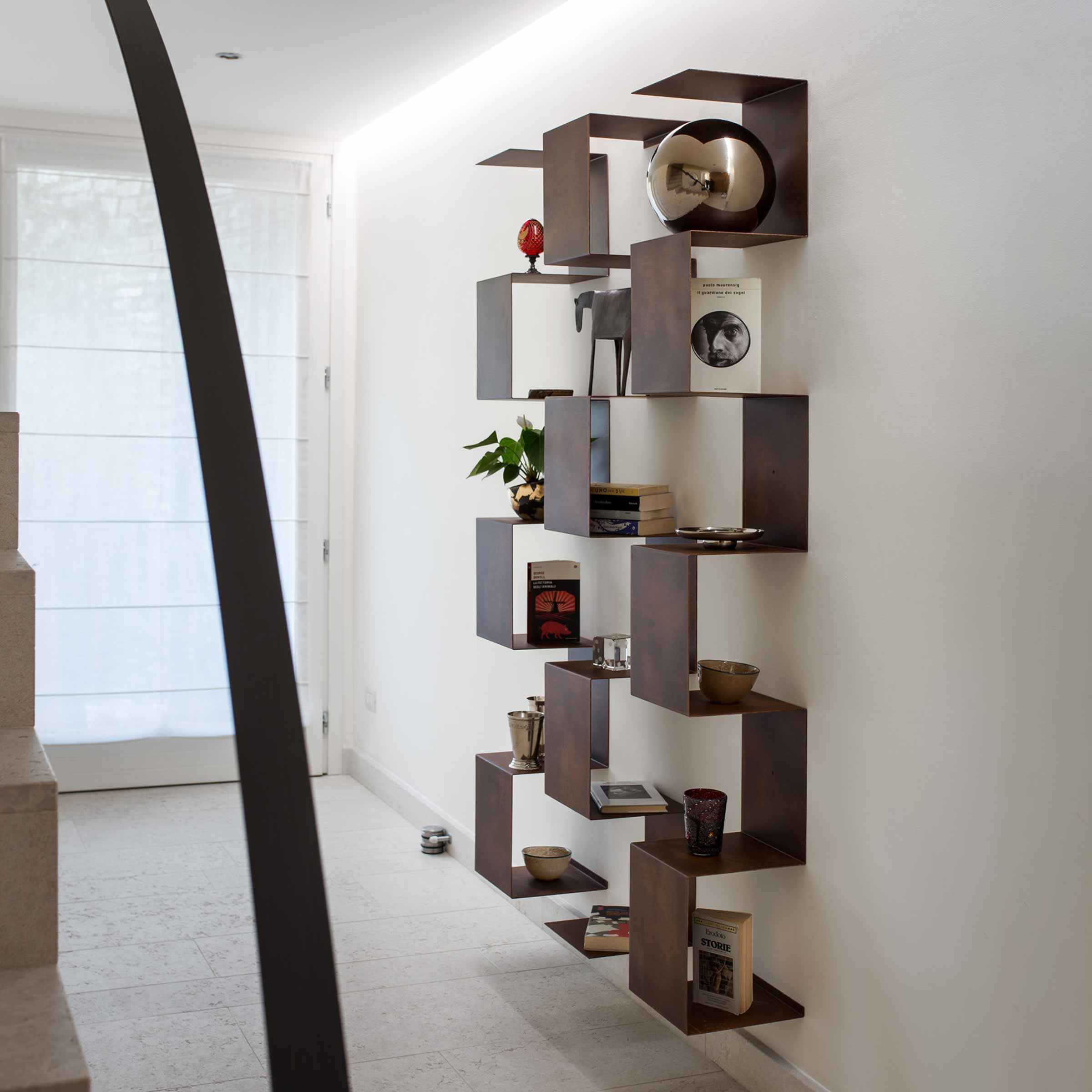 Corten Steel Bookcase SEGMENTO CORTEN 180 cm | Design Italy