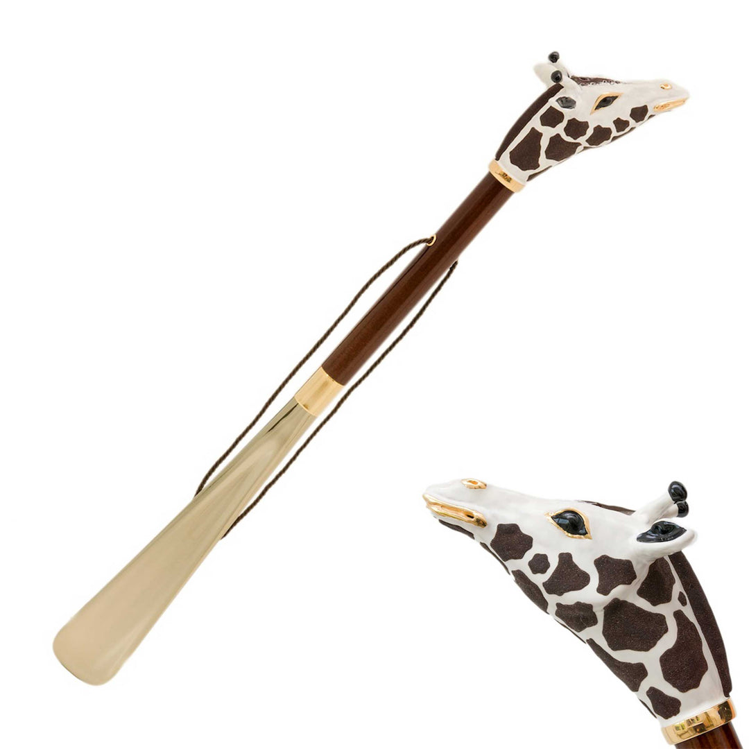 Shoehorn GIRAFFE with Enameled Brass Handle by Pasotti 01