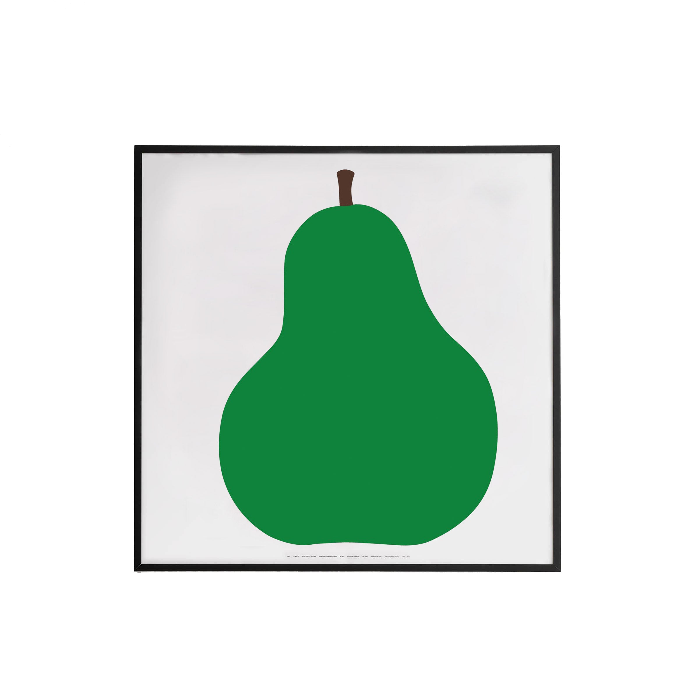 Framed Silkscreen Print DUE, LA PERA by Enzo Mari for Danese