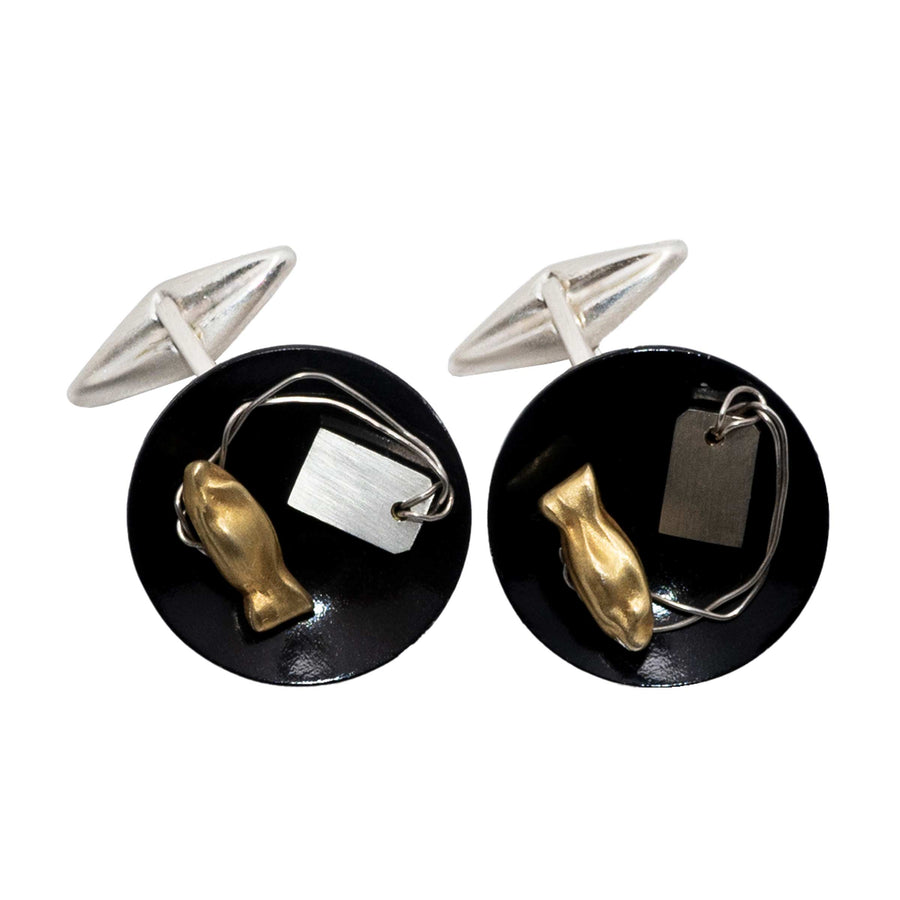 Silver Cufflinks GEMELLI CON SEMI by Emilio Isgrò for BABS Art Gallery - Limited Edition 01