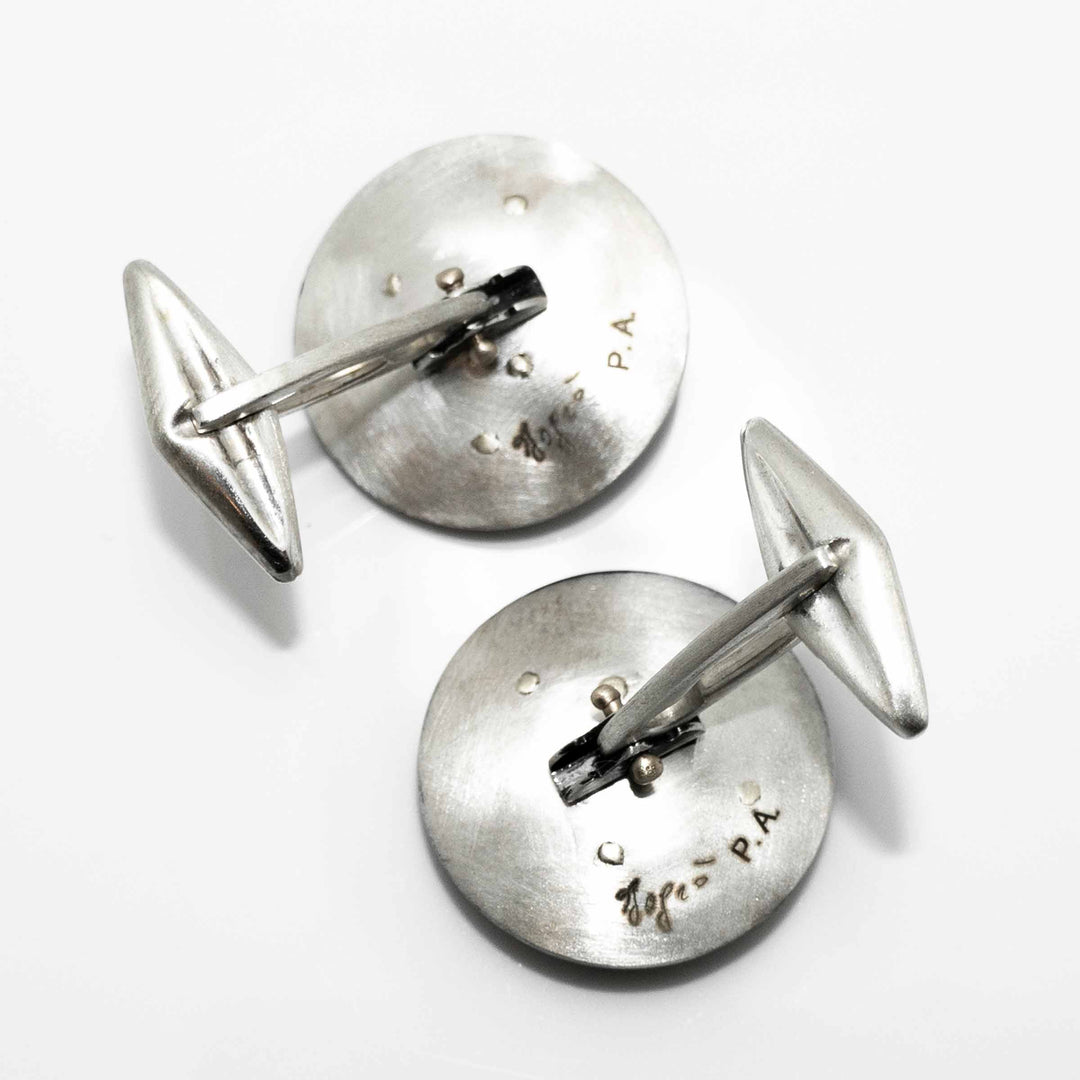 Silver Cufflinks GEMELLI CON SEMI by Emilio Isgrò for BABS Art Gallery - Limited Edition 05