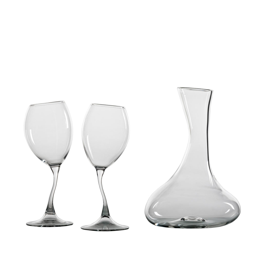 Set of Two Wine Glasses and Decanter SORTINI by Simone Crestani 01
