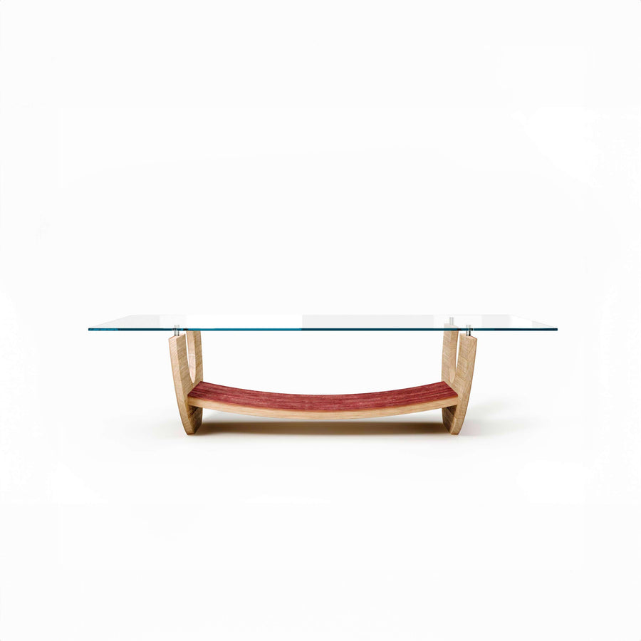 Wood and Glass Coffee Table TREVI by Winetage 01