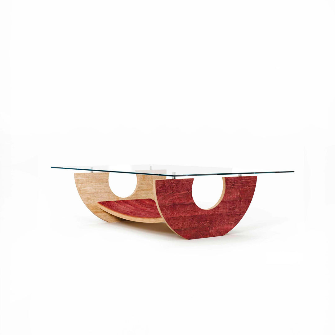 Wood and Glass Coffee Table TREVI by Winetage 03