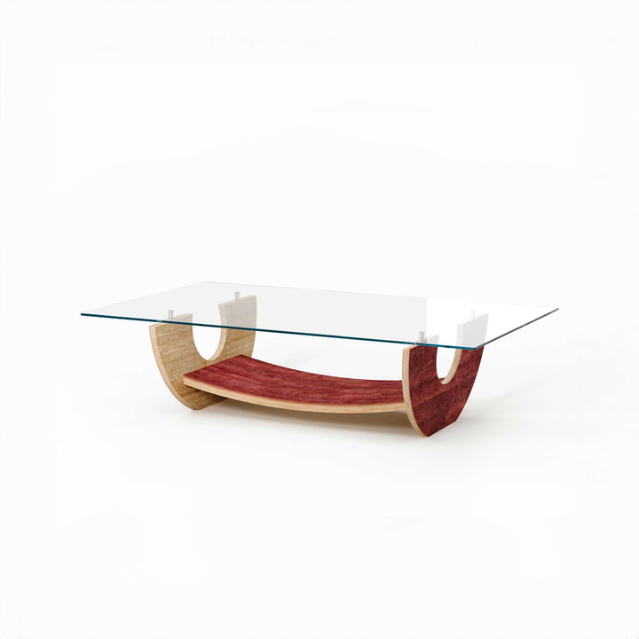Wood and Glass Coffee Table TREVI by Winetage 04