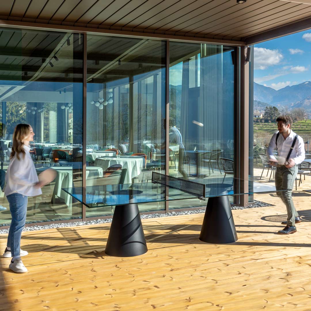 Mesa de Ping-Pong Convertible DADA GLASS por Basaglia y Rota Nodari para FAS Pendezza