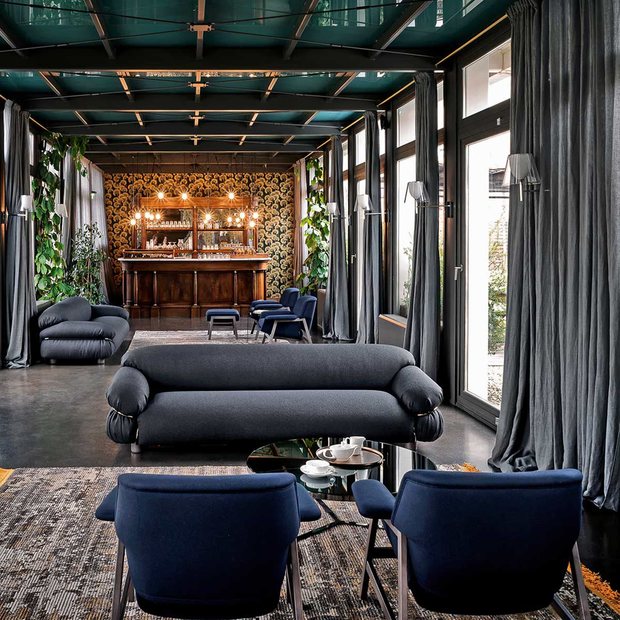 Fabric Three-Seater Sofa SESANN by Gianfranco Frattini for