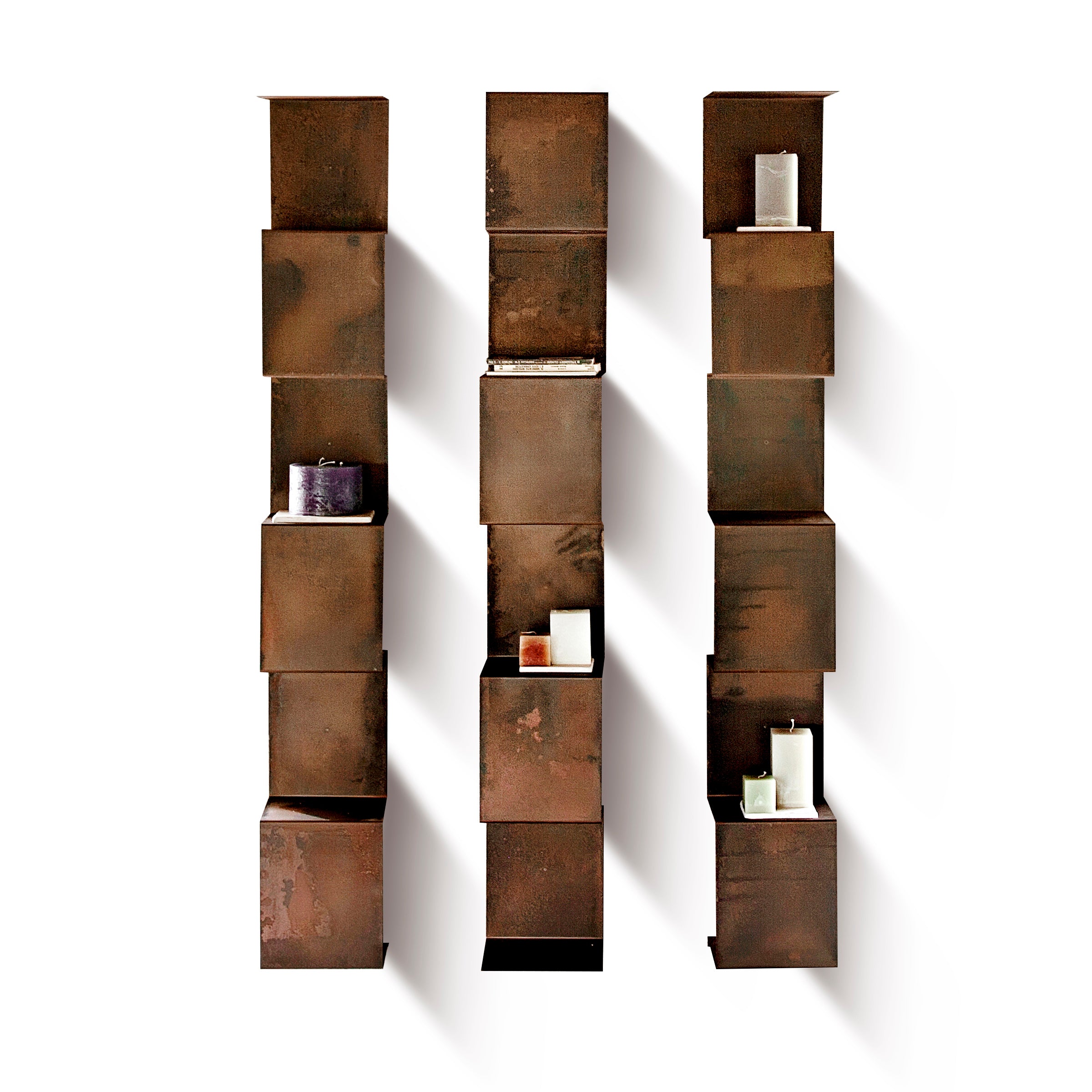 Corten Steel Bookcase SEGMENTO CORTEN 180 cm | Design Italy