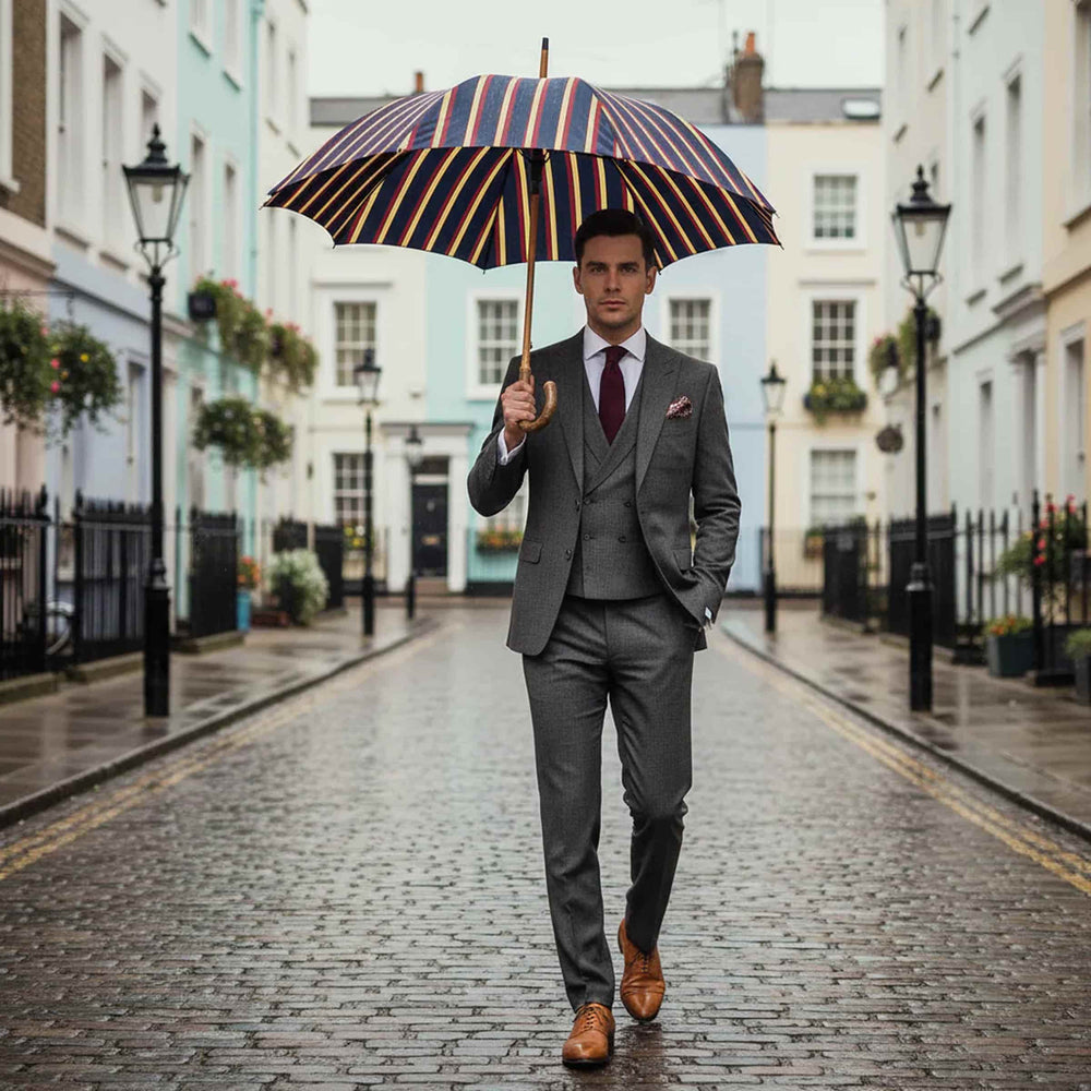 Umbrella ALFRED with Ash Wood Handle Pasotti