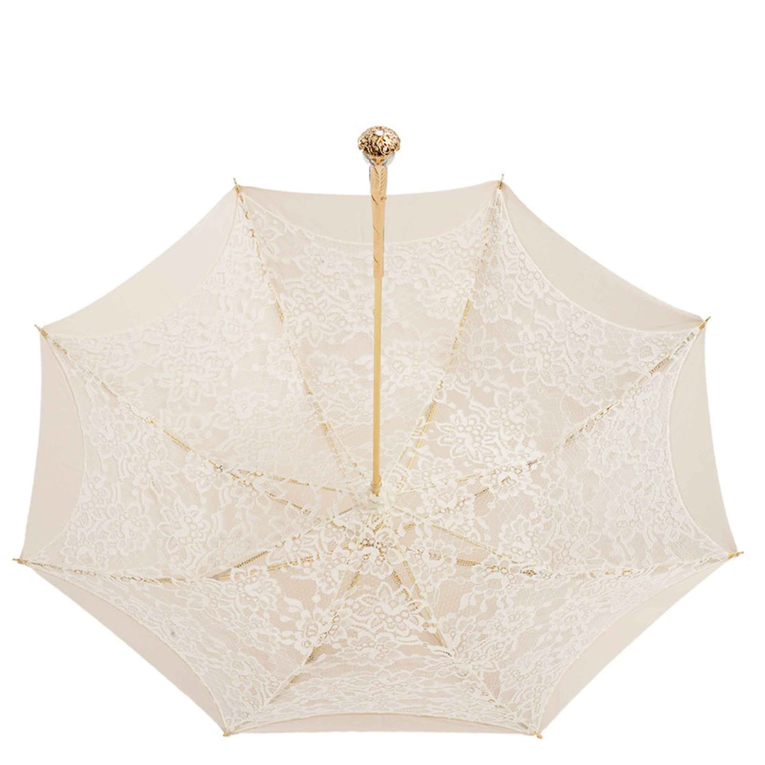 Umbrella ECRU PARASOL with Jewelled Handle by Pasotti 03