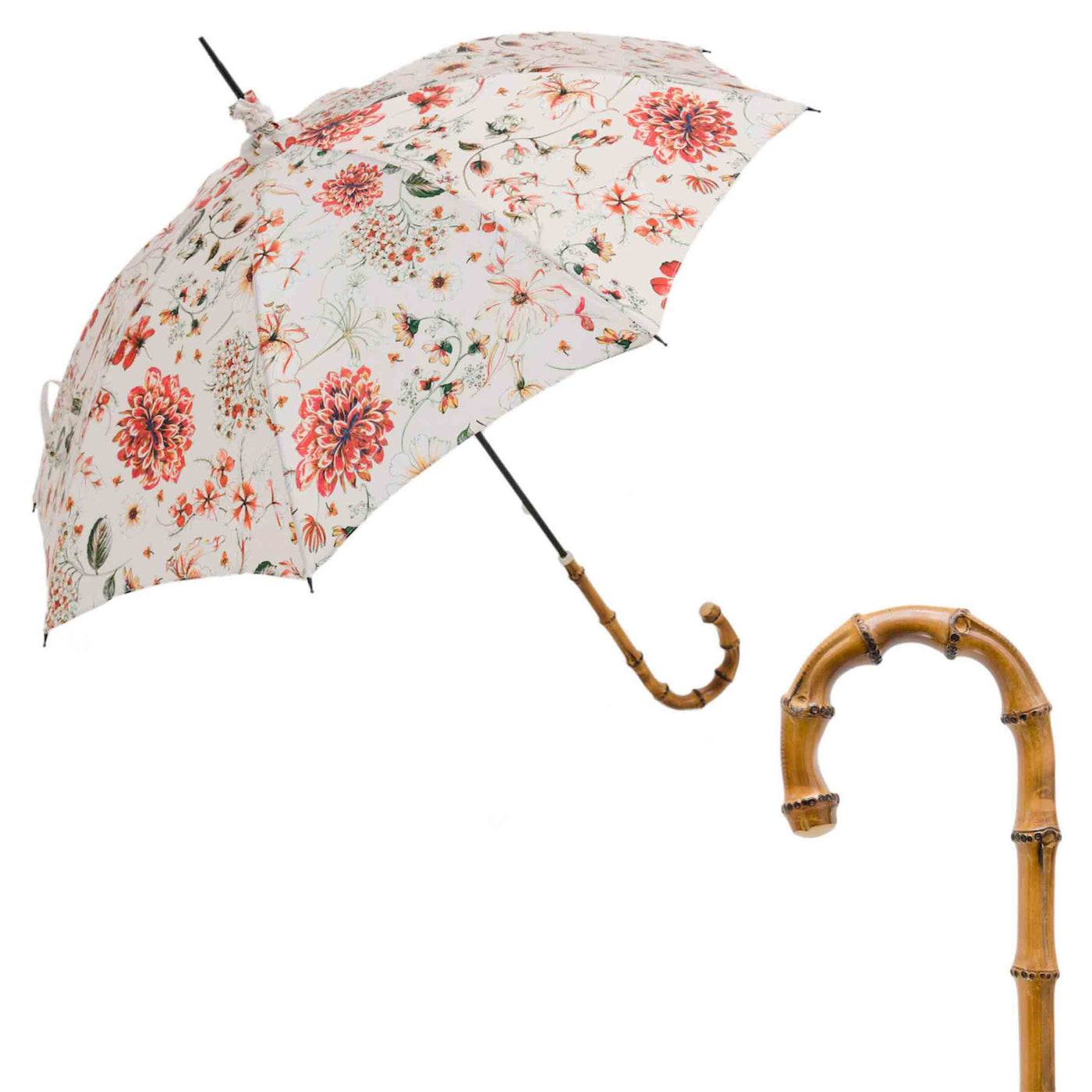 Umbrella FLOWERED PARASOL with Bamboo Handle by Pasotti 01