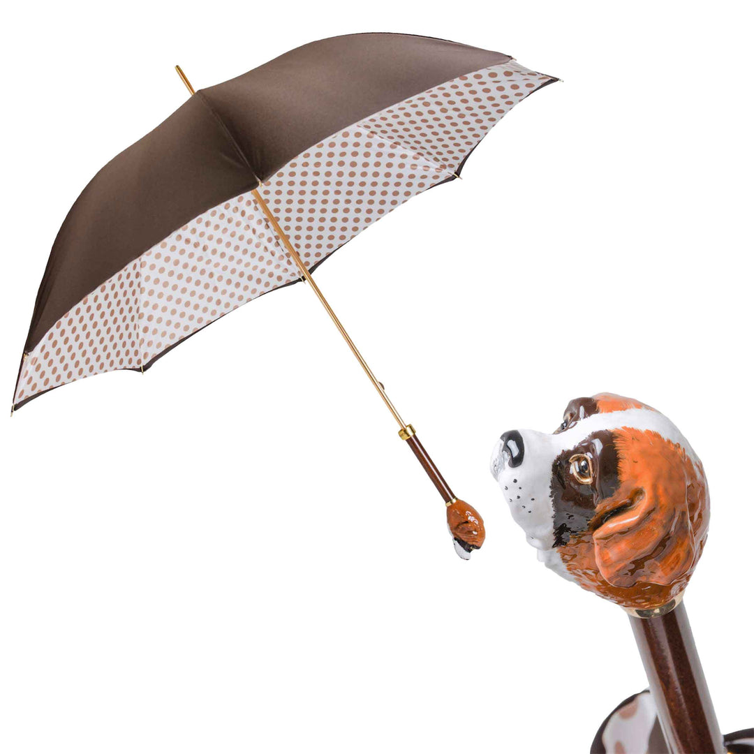 Umbrella SAN BERNARDO with Enameled Brass Handle by Pasotti 01