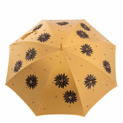 Umbrella SUNFLOWERS with Brass and Swarovski® Crystal Handle by Pasotti 03