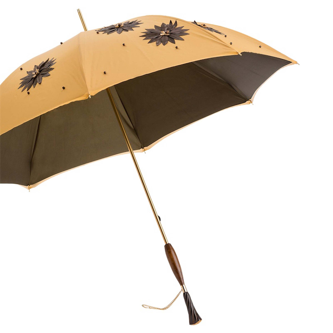 Umbrella SUNFLOWERS with Brass and Swarovski® Crystal Handle by Pasotti 07