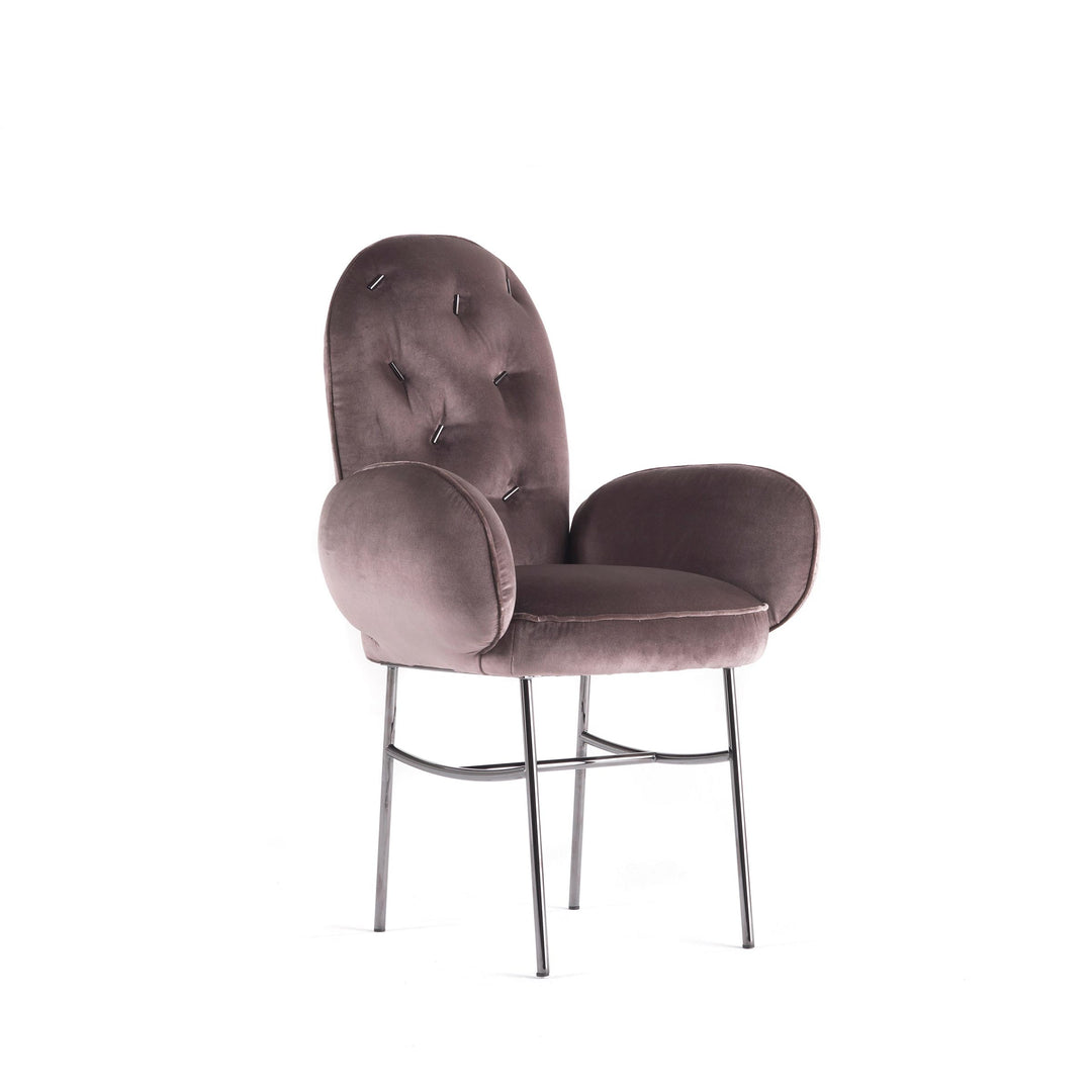 Upholstered Velvet Chair with Armrests TTEMIC by Matteo Cibic 01