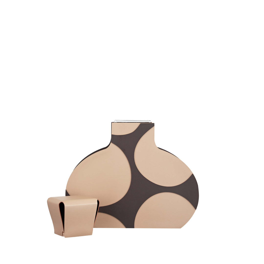 Leder-Dekorationsobjekt VASE OTTO GRAPHIC von Gianpaolo Venier für ADJ STYLE