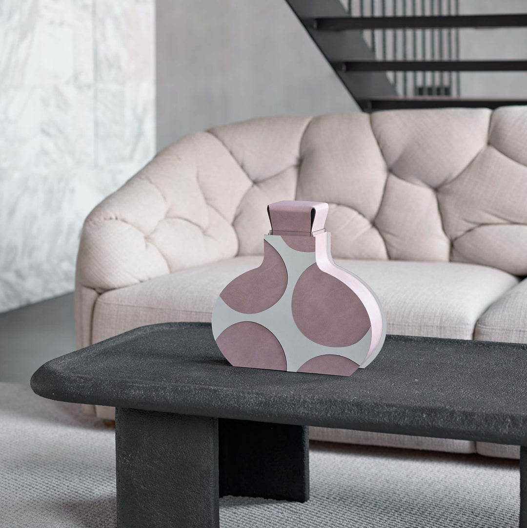 Leder-Dekorationsobjekt VASE OTTO GRAPHIC von Gianpaolo Venier für ADJ STYLE