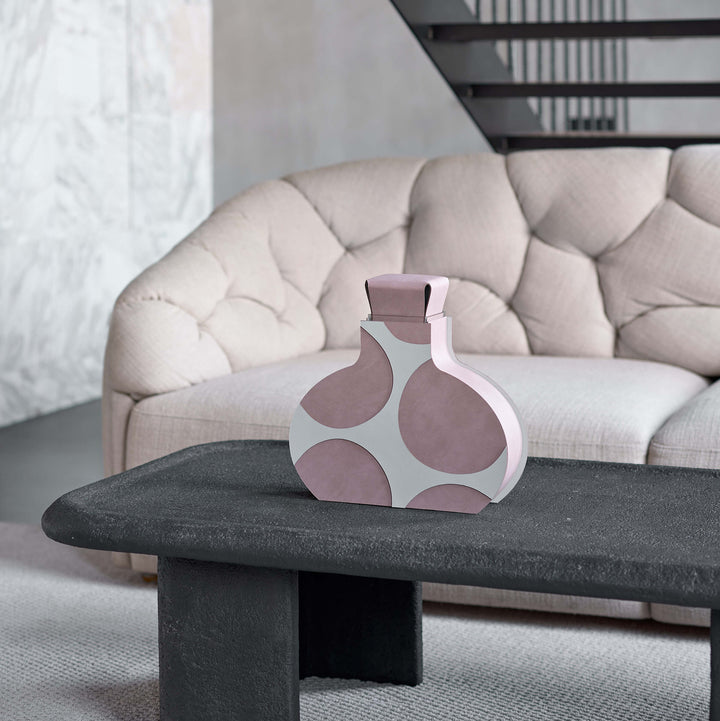 Leder-Dekorationsobjekt VASE OTTO GRAPHIC von Gianpaolo Venier für ADJ STYLE