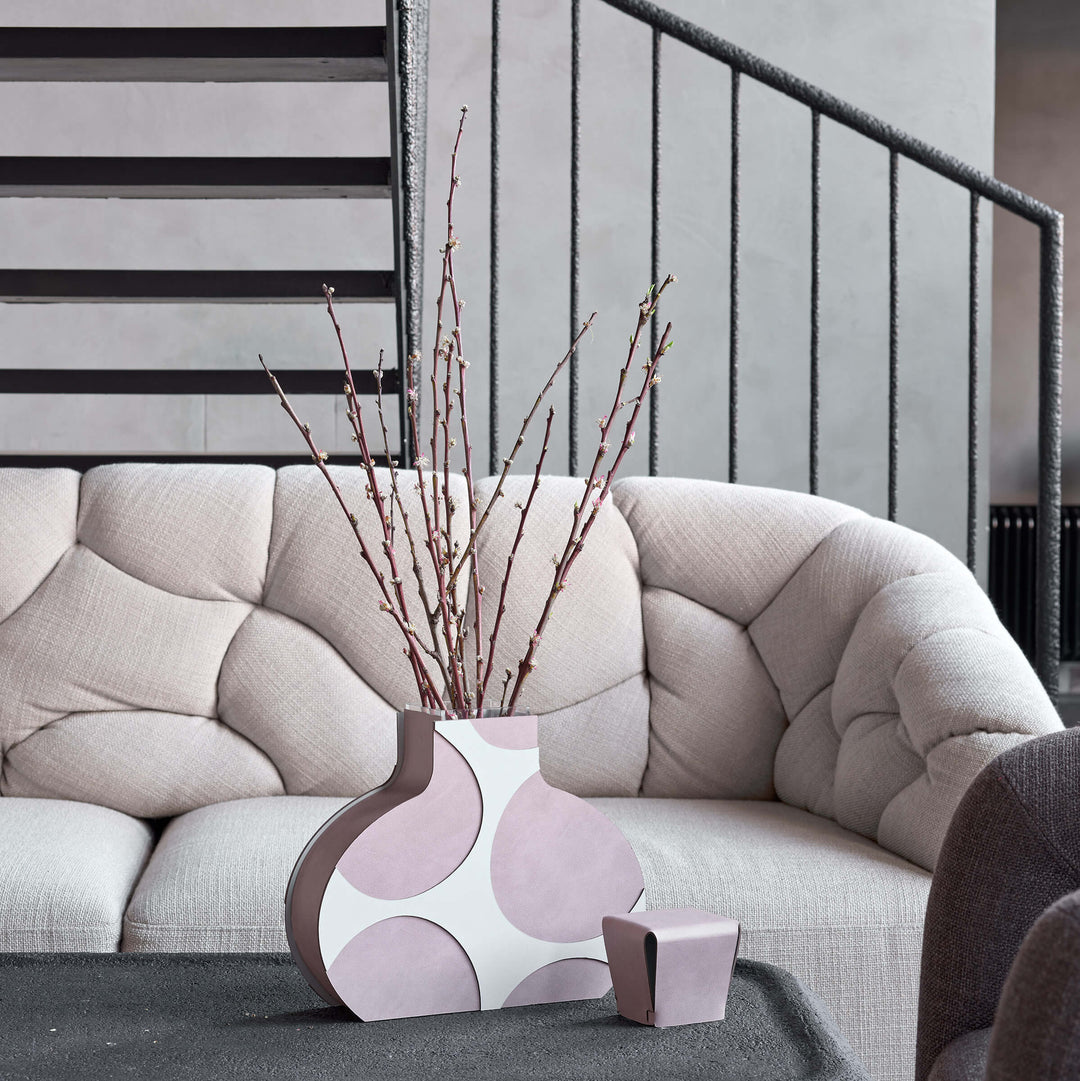 Leder-Dekorationsobjekt VASE OTTO GRAPHIC von Gianpaolo Venier für ADJ STYLE