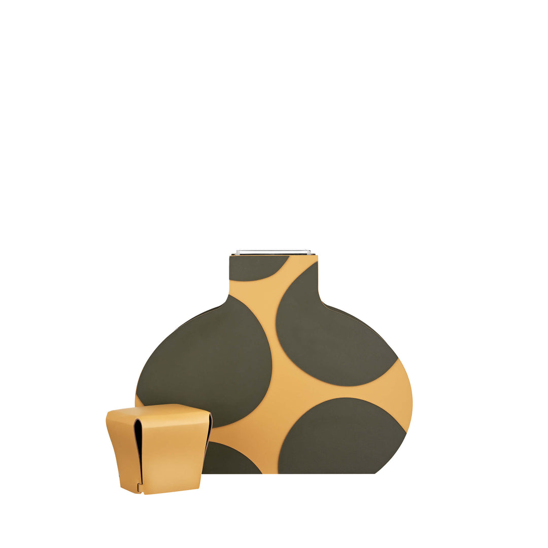 Leder-Dekorationsobjekt VASE OTTO GRAPHIC von Gianpaolo Venier für ADJ STYLE