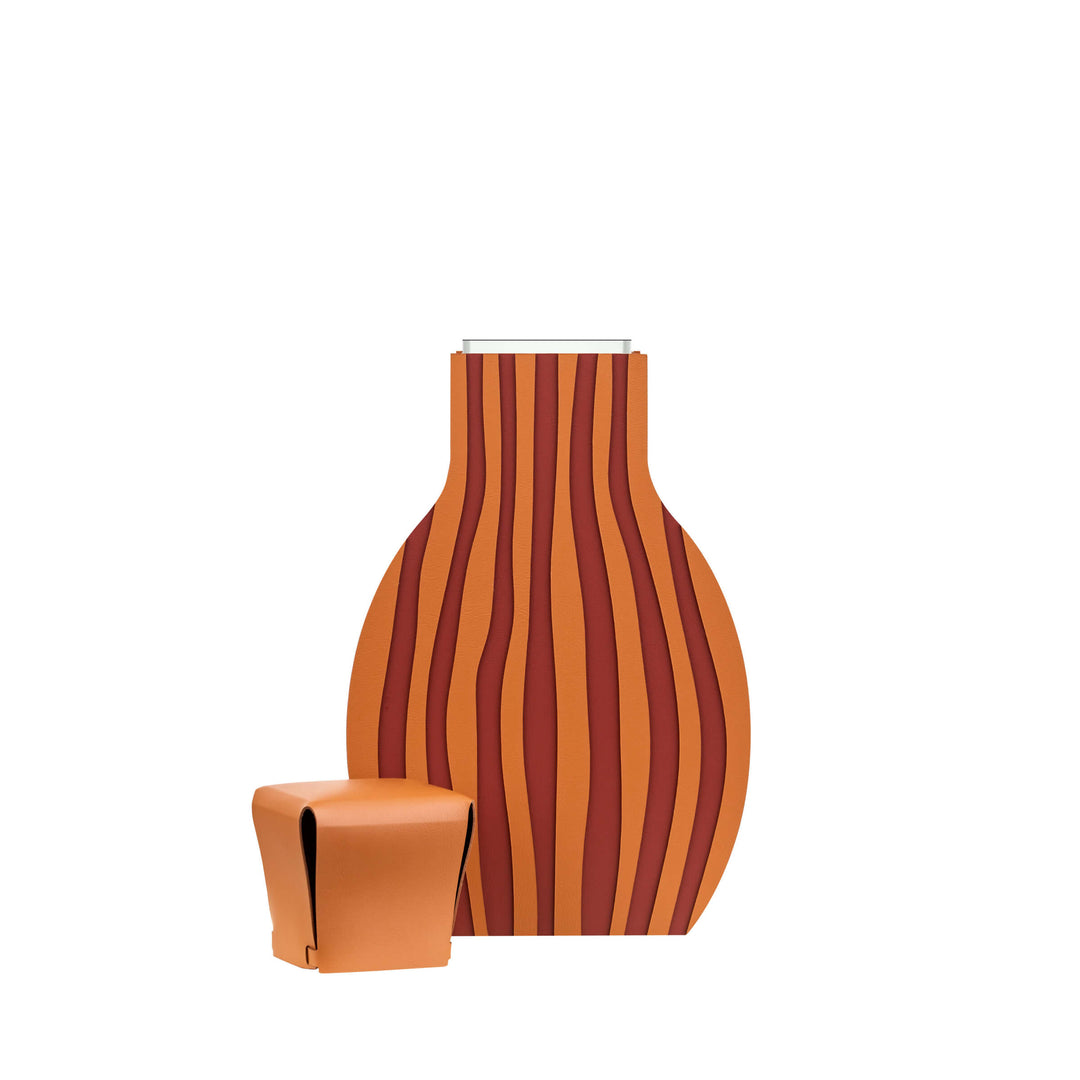 Leder-Dekorationsobjekt VASE OTTO GRAPHIC von Gianpaolo Venier für ADJ STYLE