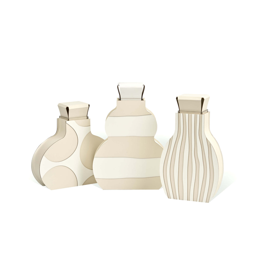 Leder-Dekorationsobjekt VASE OTTO GRAPHIC von Gianpaolo Venier für ADJ STYLE