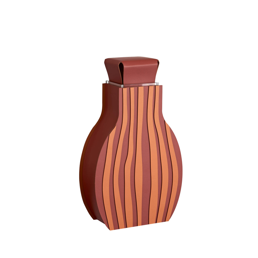 Leder-Dekorationsobjekt VASE OTTO GRAPHIC von Gianpaolo Venier für ADJ STYLE