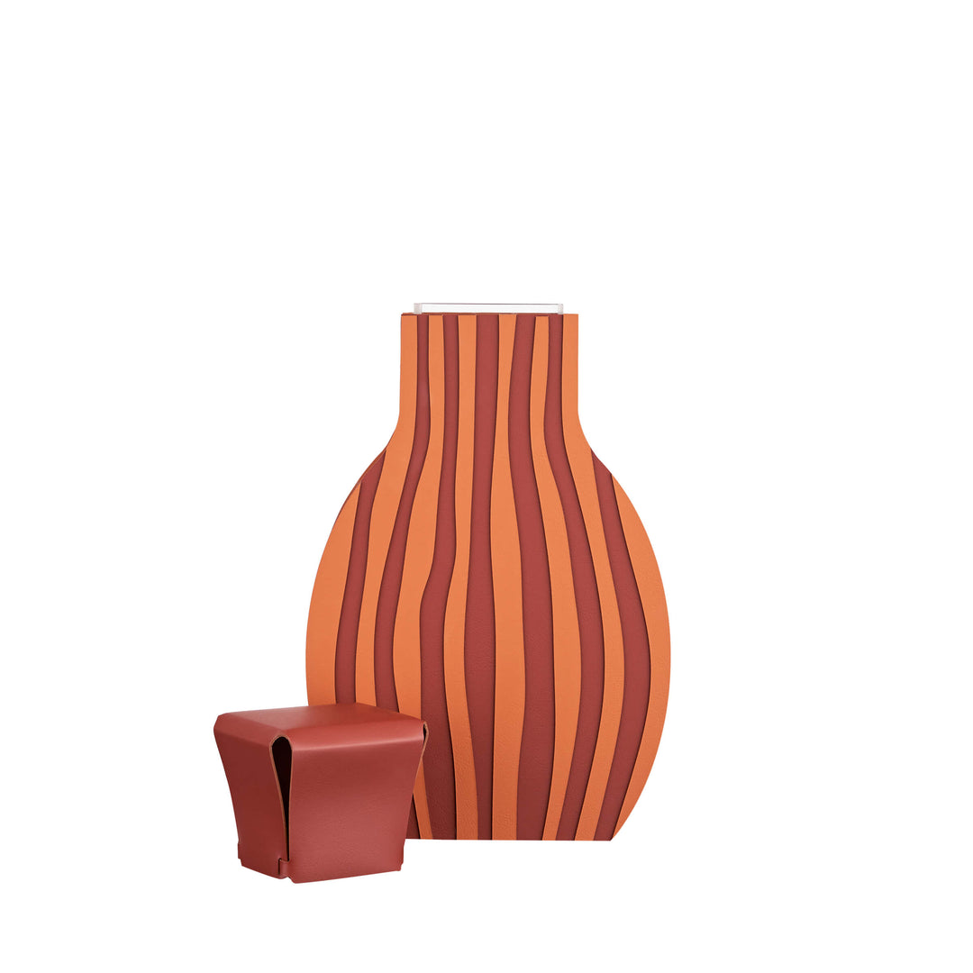 Leder-Dekorationsobjekt VASE OTTO GRAPHIC von Gianpaolo Venier für ADJ STYLE
